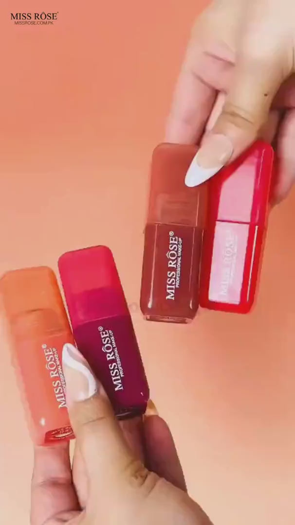 Pack of 6 Miss rose 2 in 1 blusher and lipstick filter. Dewy glowy finish